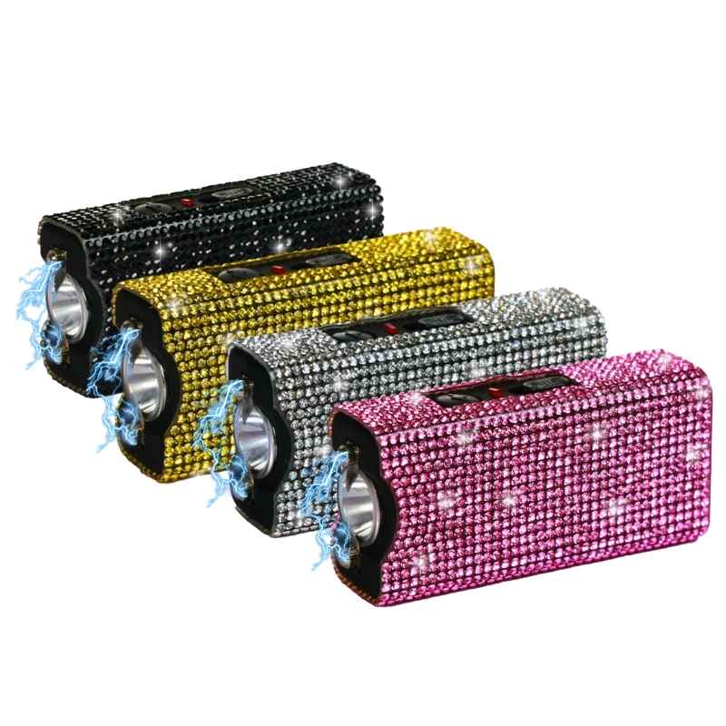 four colors rhinestone stun gun keychains bling tasers