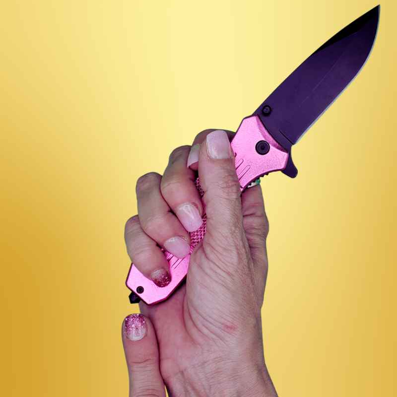 pink-drop-point-knife-auto-safety