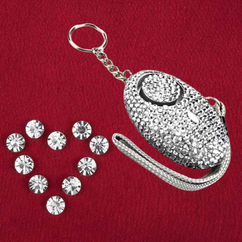 white-silver-rhinestone-panic-alarm-defensive-keychain