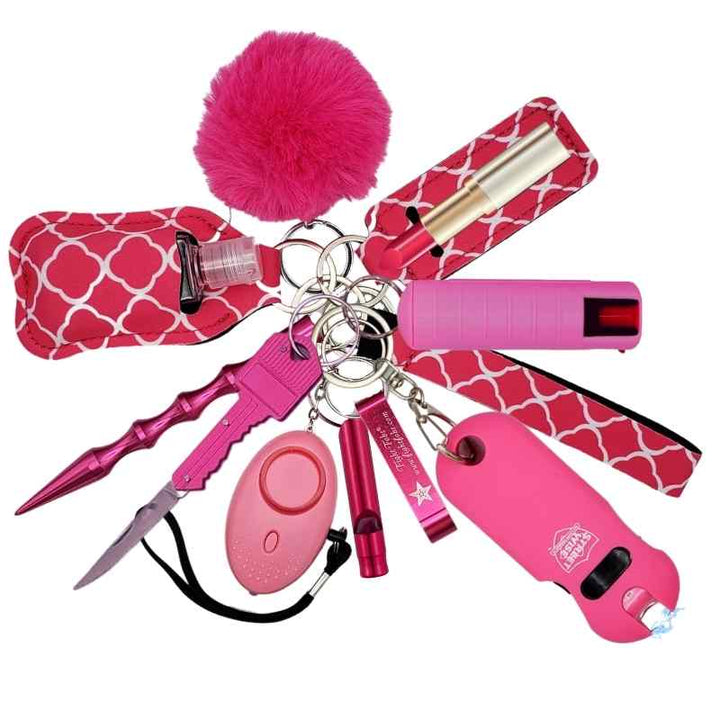 Fight Fobs® Pink Fenced Self Defense Key Chain Set | Defense Divas®